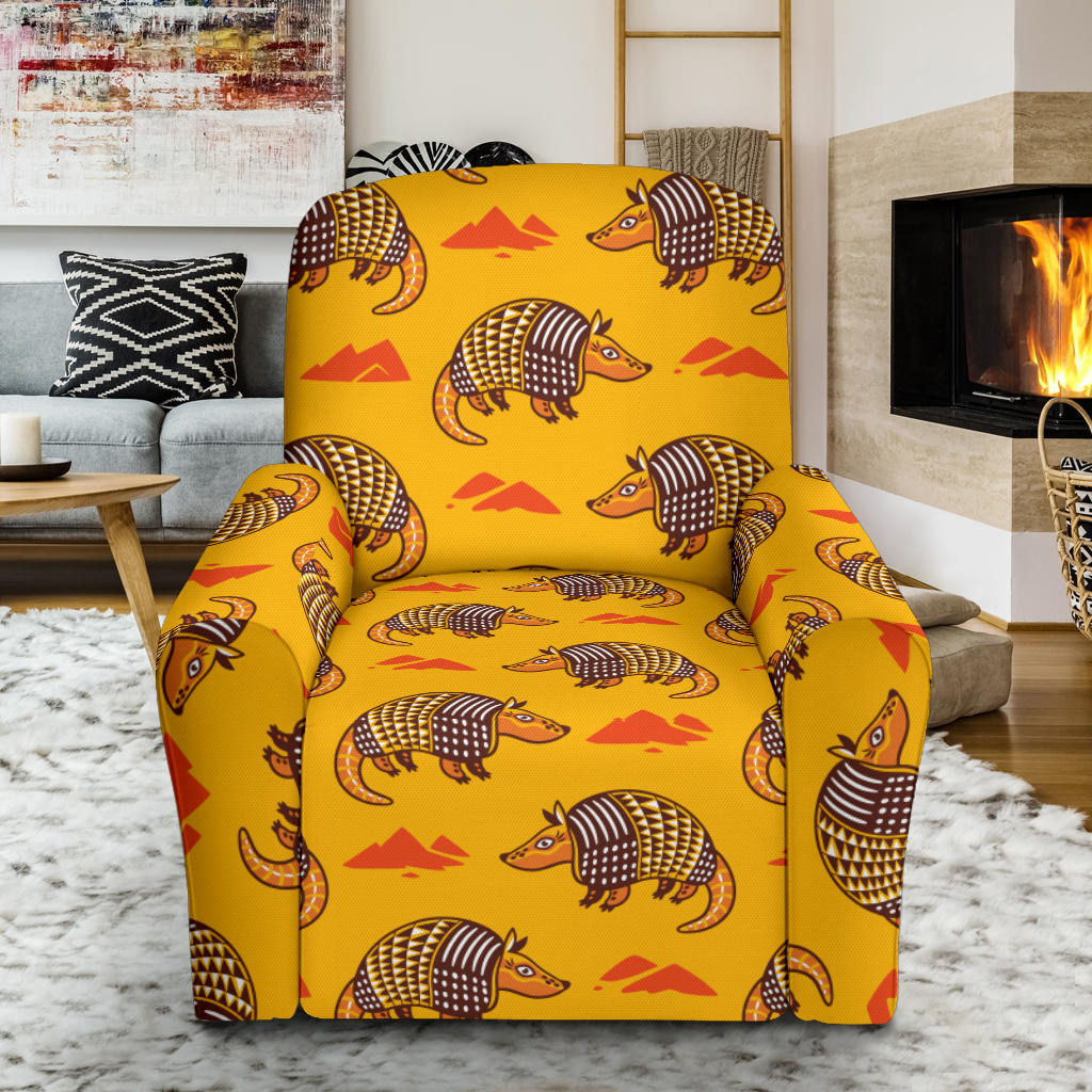 Armadillo Pattern Print Design 03 Recliner Slipcover with Pocket