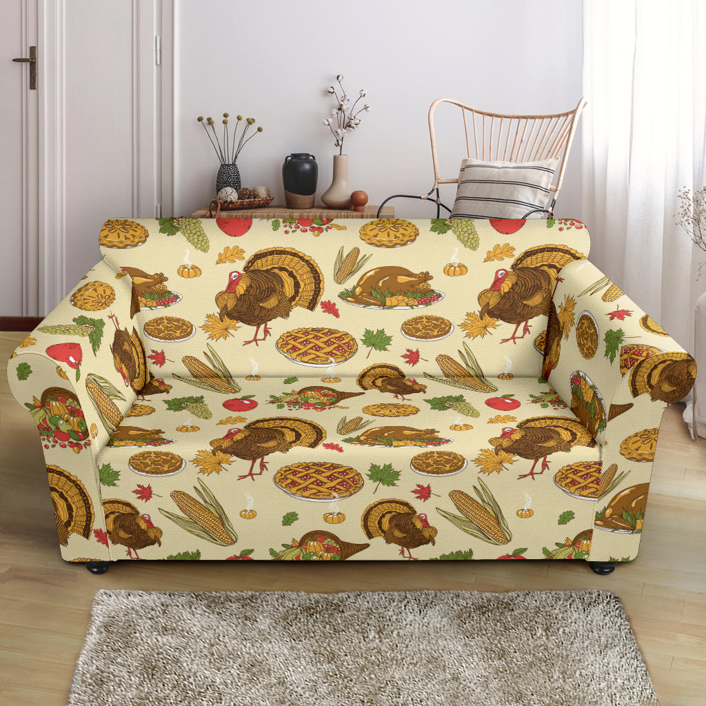 Thanksgiving Print Design LKS302 Loveseat Couch Slipcover