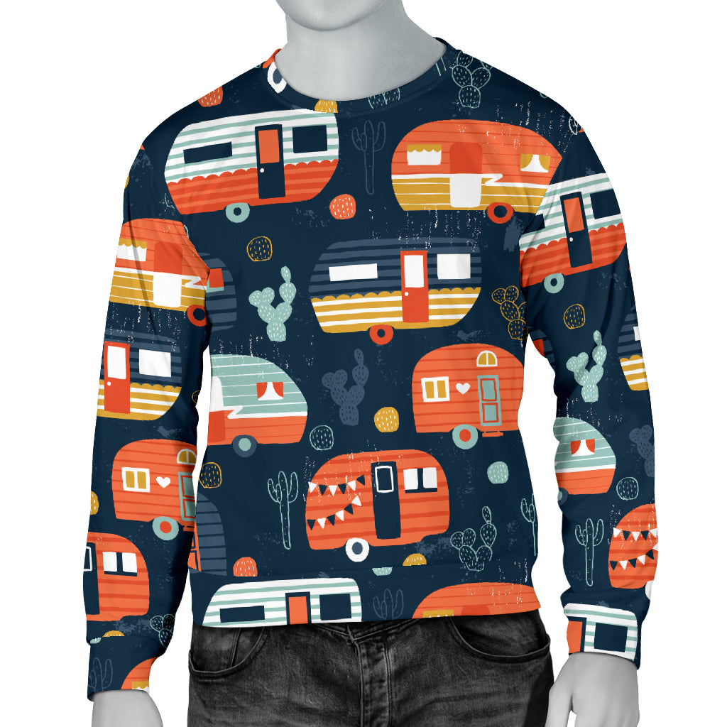 Camper Caravan Print Pattern Men Long Sleeve Sweatshirt