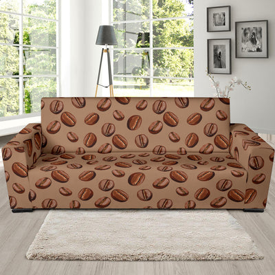 Coffee Pattern Print Design 07 Sofa Slipcover