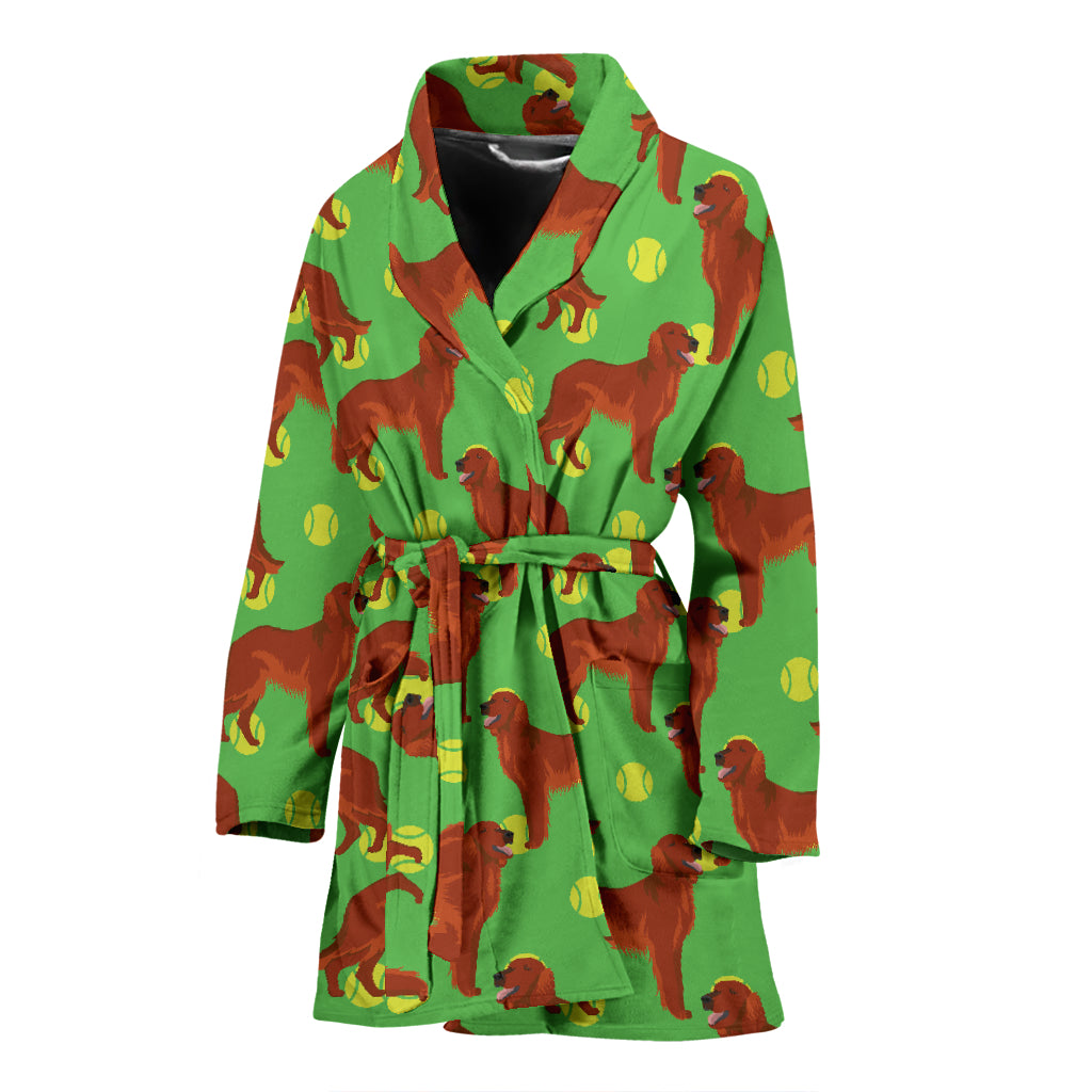 Setters Irish Print Design LKS302 Women Bathrobe