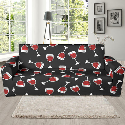Wine Glass Print Design LKS303 Sofa Slipcover