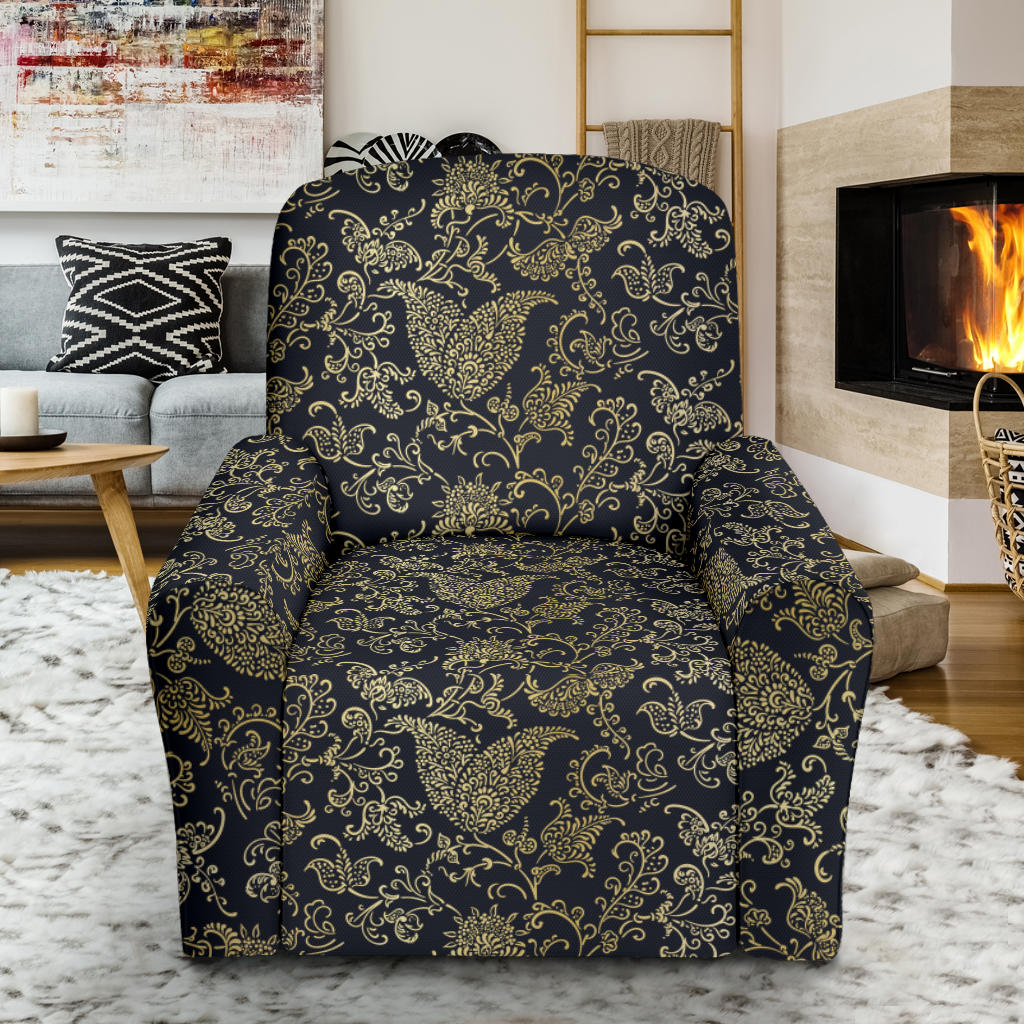 Brocade Pattern Print Design 04 Recliner Slipcover with Pocket