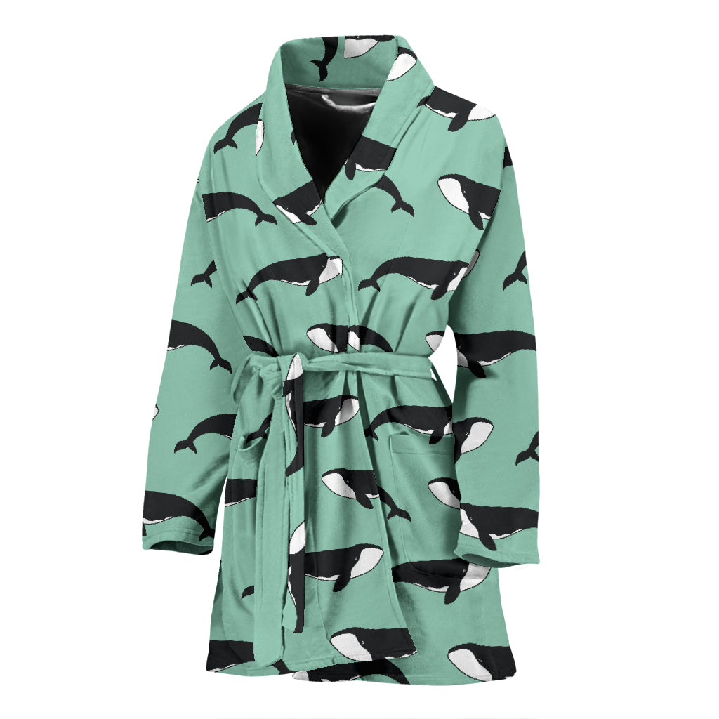 Whale Print Design LKS307 Women Bathrobe