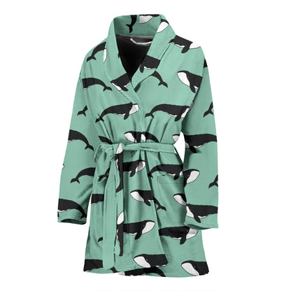 Whale Print Design LKS307 Women Bathrobe