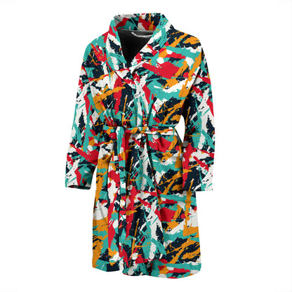 Splatter Print Design LKS304 Men Bathrobe