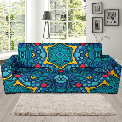 Kaleidoscope Pattern Print Design 04 Sofa Slipcover