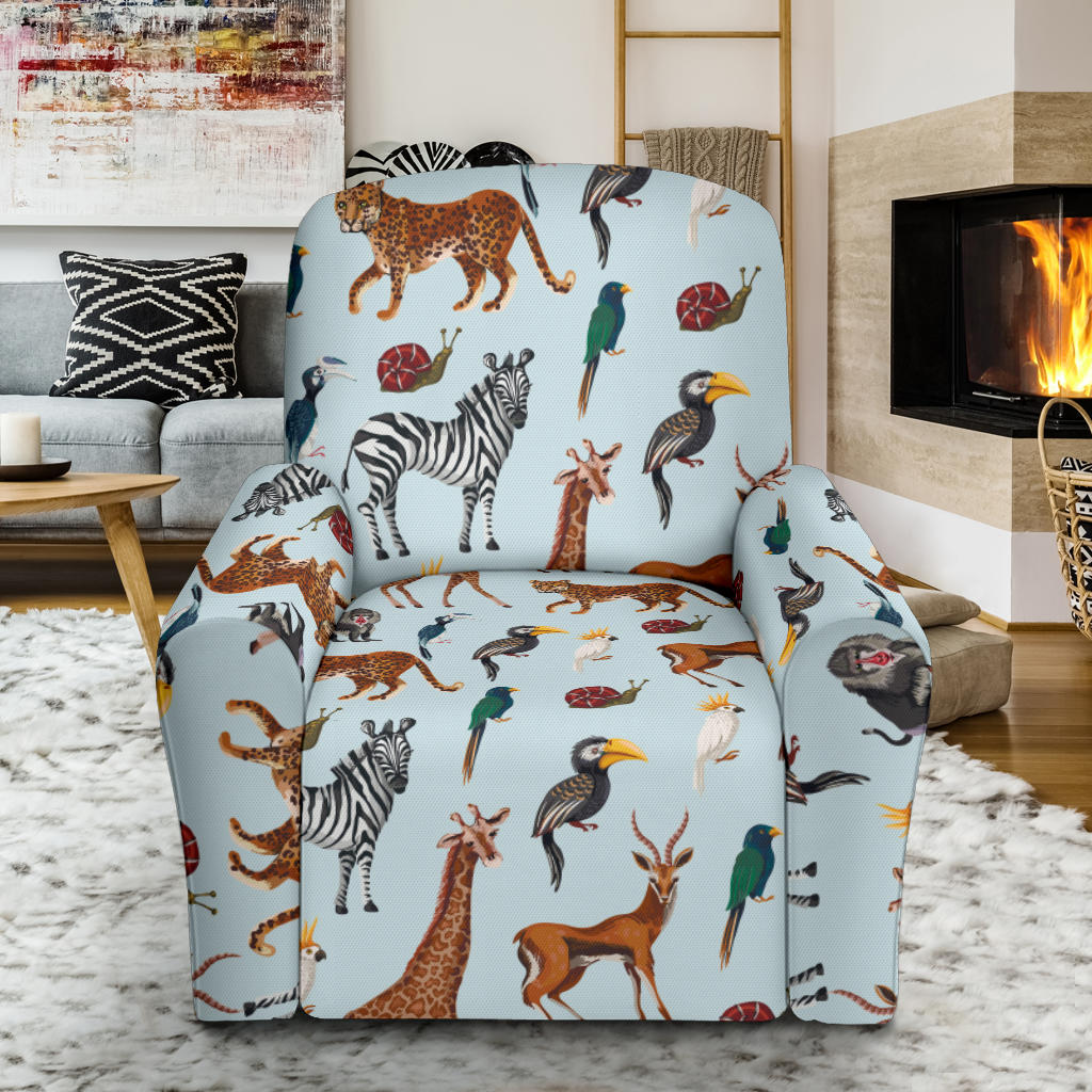 Safari Animal Print Design LKS306 Recliner Slipcover with Pocket
