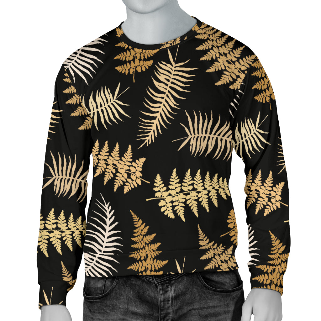 Fern Leave Bright Print Pattern Men Long Sleeve Sweatshirt