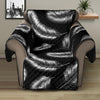 Feather Black White Design Print Recliner Cover Protector