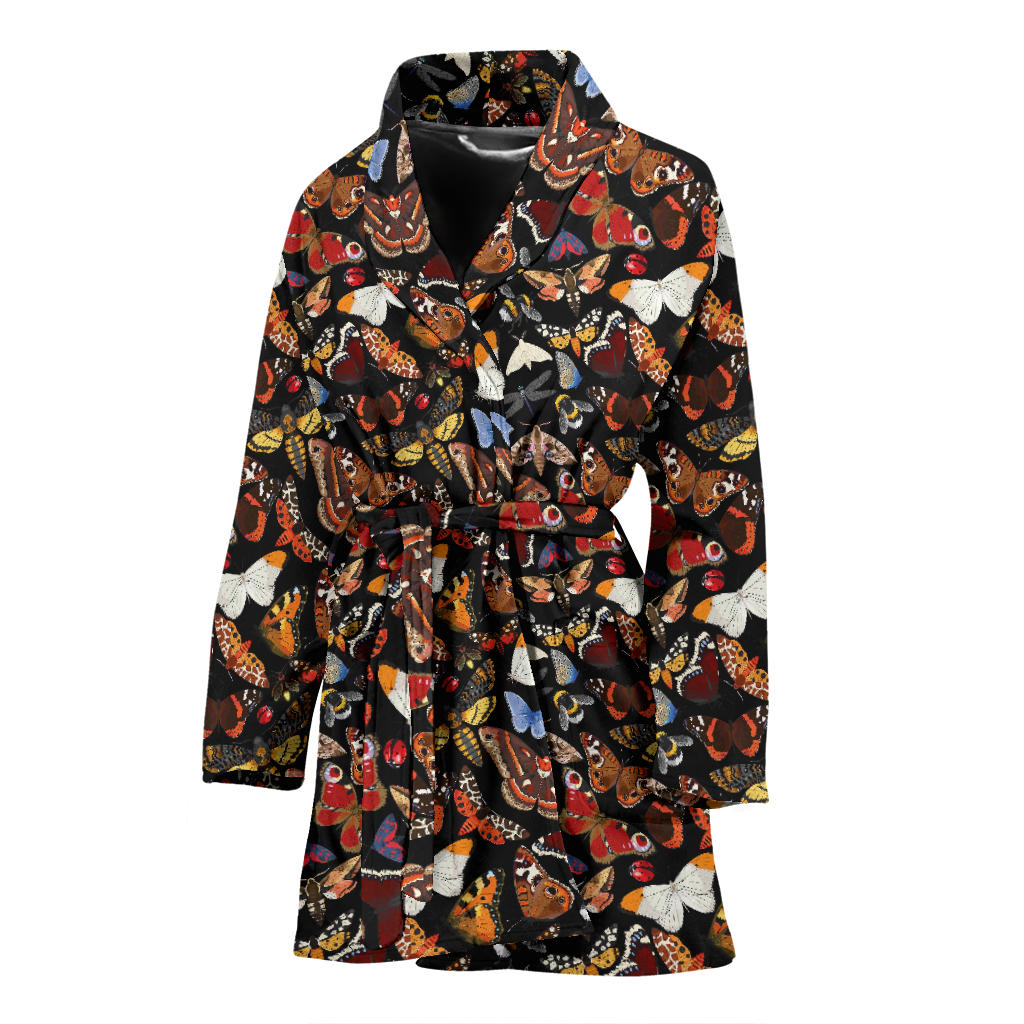Butterfly Pattern Print Design 08 Women Bathrobe
