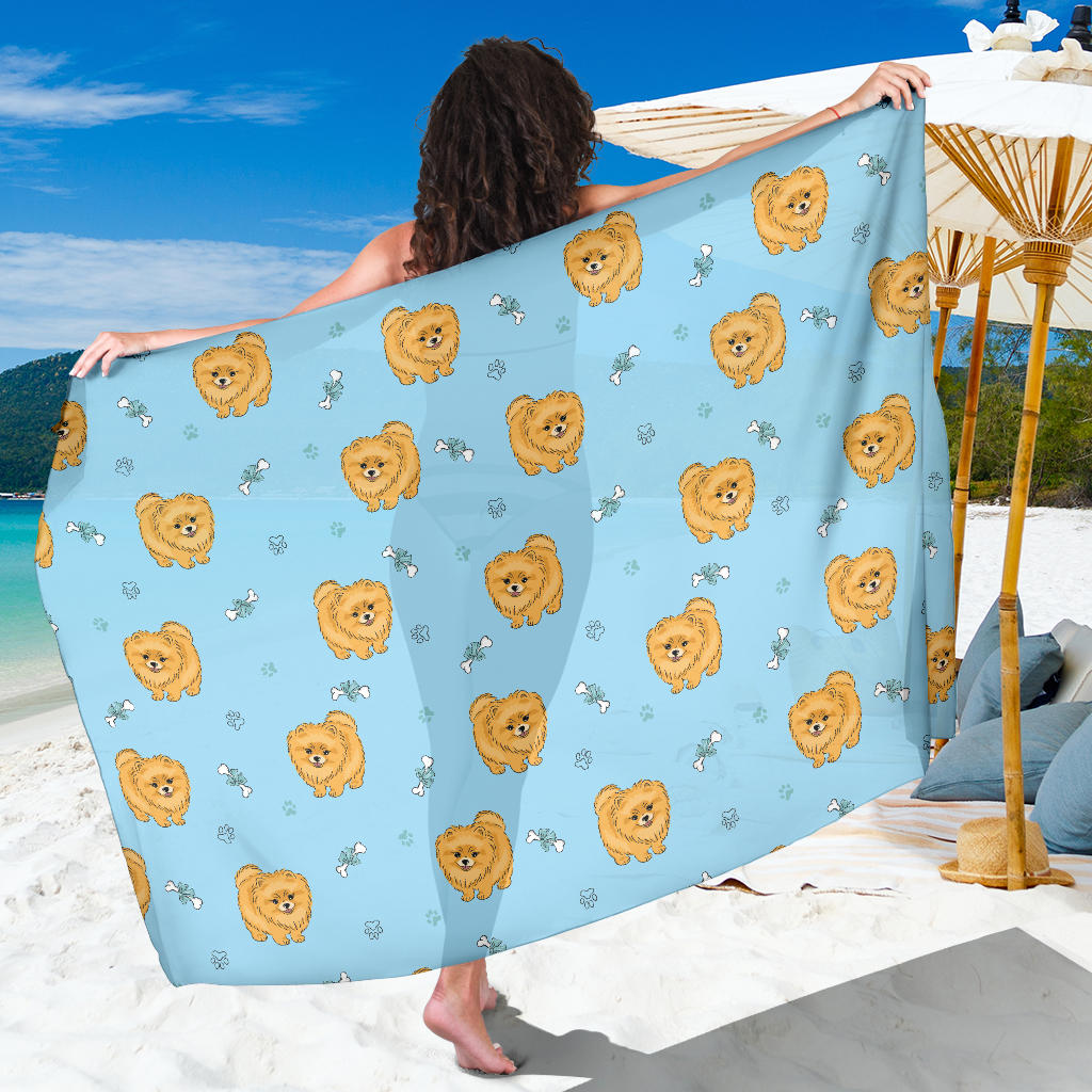 Pomeranians Pattern Print Design A03 Sarong Pareo Wrap