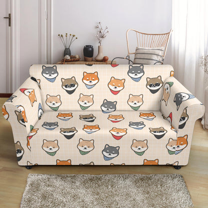 Shiba Inu Print Design LKS3010 Loveseat Couch Slipcover