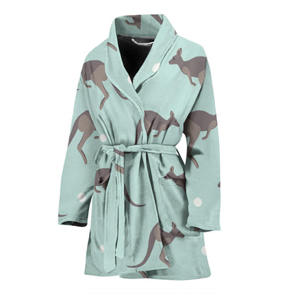 Kangaroos Pattern Print Design 04 Women Bathrobe