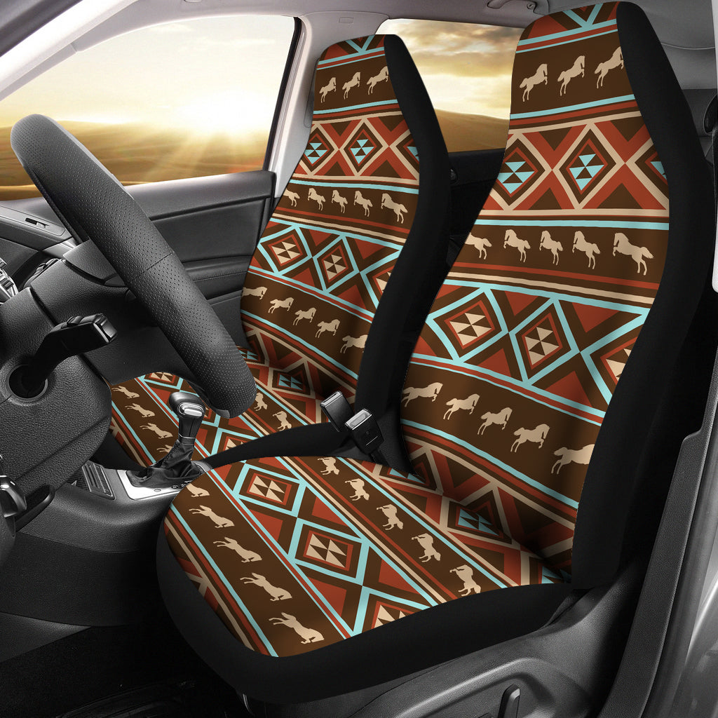 Western Horse Pattern Print LKS301 Car Seat Covers