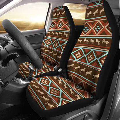 Western Horse Pattern Print LKS301 Car Seat Covers