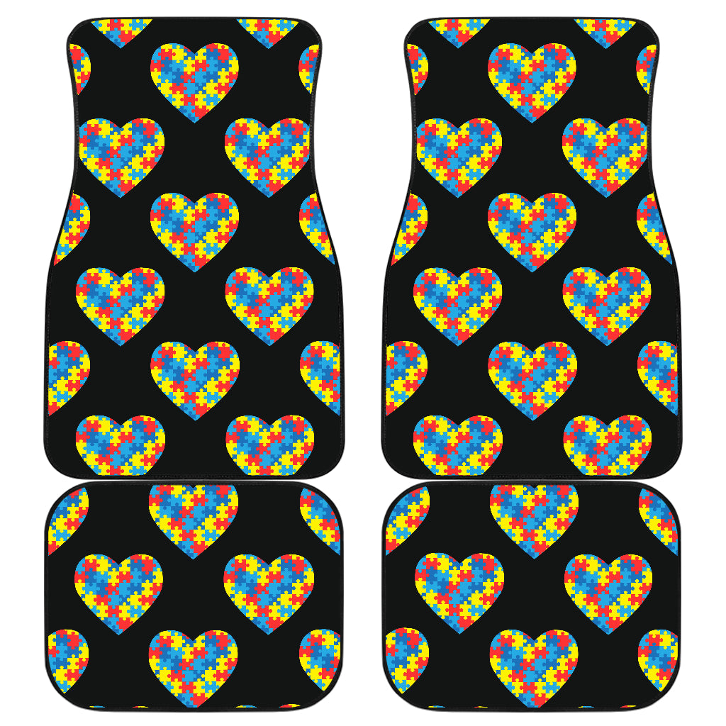 Autism Awareness Heart Design Print Car Floor Mats Front Back