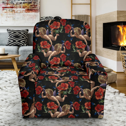 Cupid Pattern Print Design 05 Recliner Slipcover with Pocket