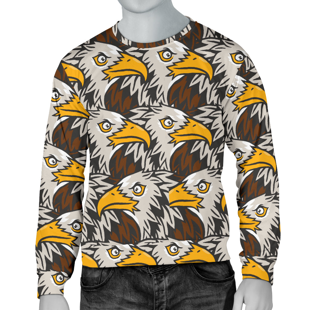 Eagles Head Pattern Men Long Sleeve Sweatshirt