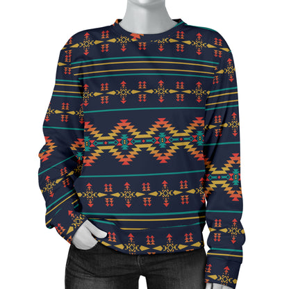 Southwest American Design Themed Print Women Long Sleeve Sweatshirt