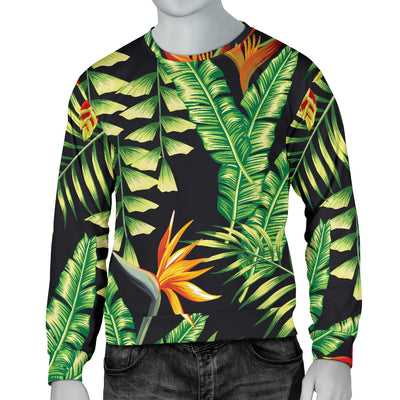 Hawaiian Flower Tropical Palm Leaves Men Long Sleeve Sweatshirt