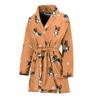 Basenji Pattern Print Design 01 Women Bathrobe