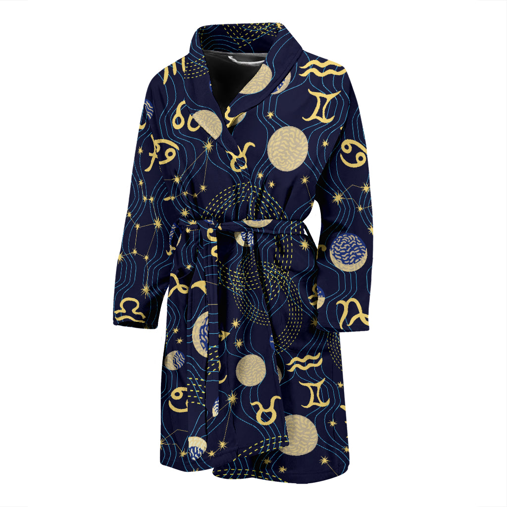 Zodiac Print Design LKS302 Men Bathrobe