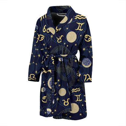 Zodiac Print Design LKS302 Men Bathrobe