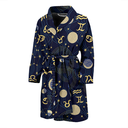 Zodiac Print Design LKS302 Men Bathrobe