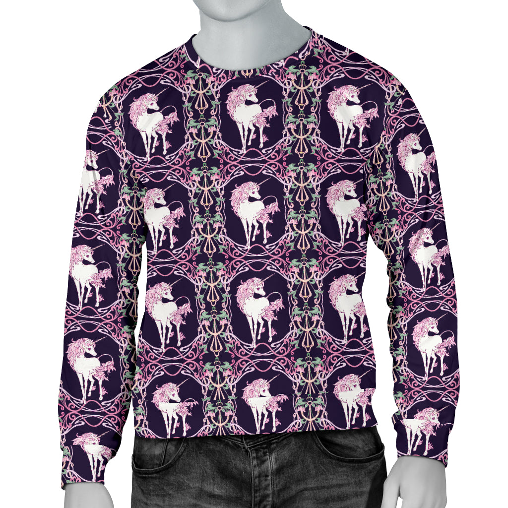 Unicorn Fantastic Flower Men Long Sleeve Sweatshirt