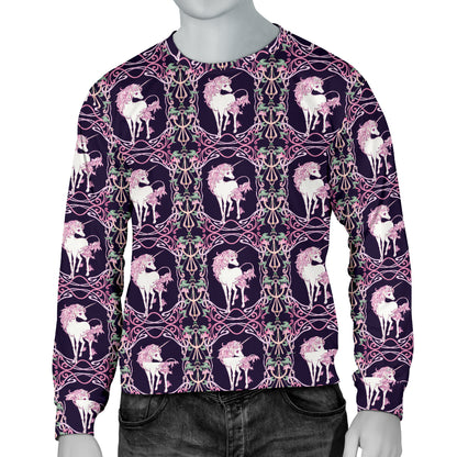 Unicorn Fantastic Flower Men Long Sleeve Sweatshirt