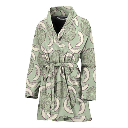 Cantaloupe Pattern Print Design 01 Women Bathrobe