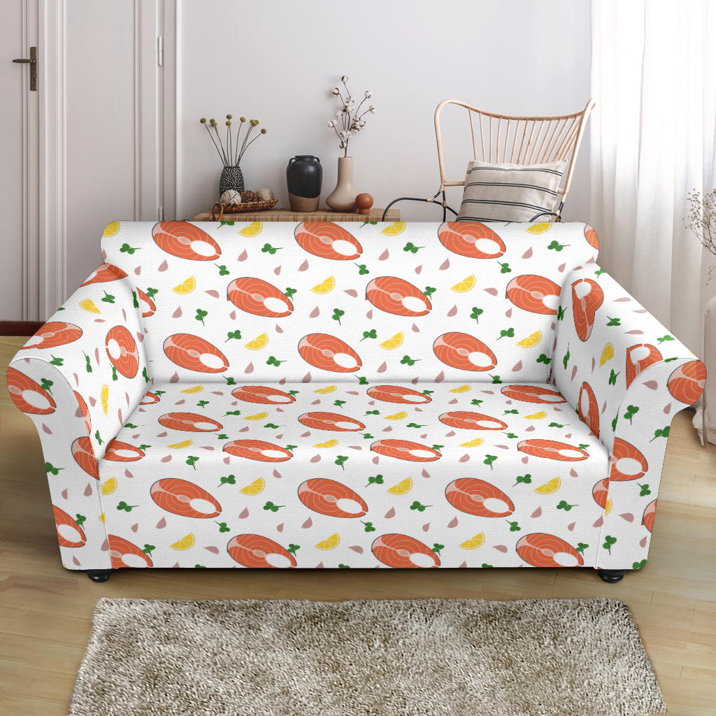Salmon Steak Print Design LKS303 Loveseat Couch Slipcover