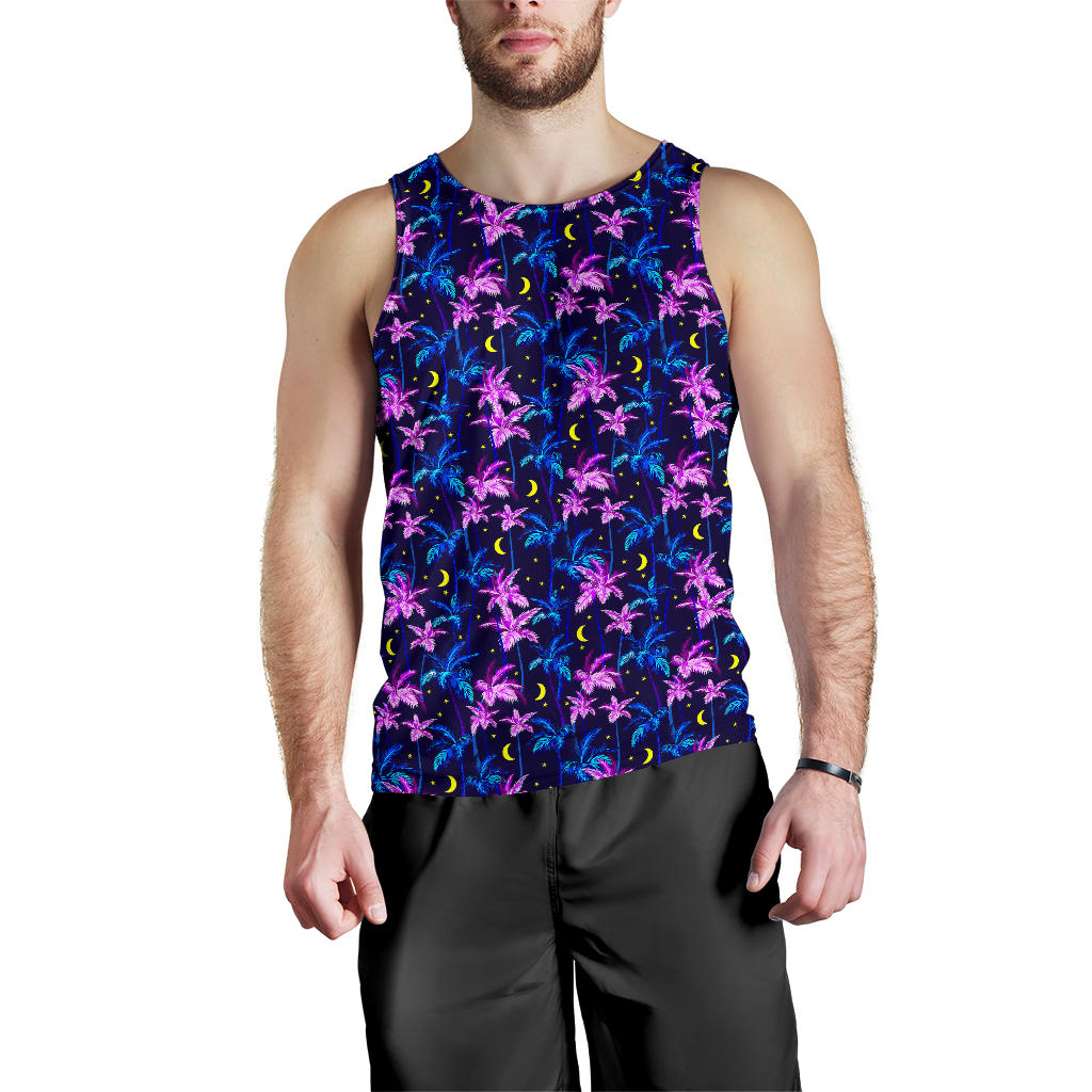 Palm Tree Night Scene Design Print Men Tank Top