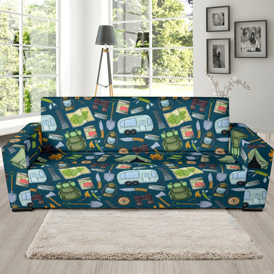 Camping Pattern Print Design 02 Sofa Slipcover