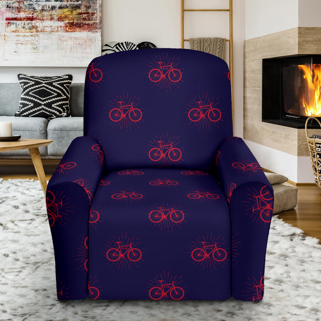 Bicycle Pattern Print Design 01 Recliner Slipcover with Pocket