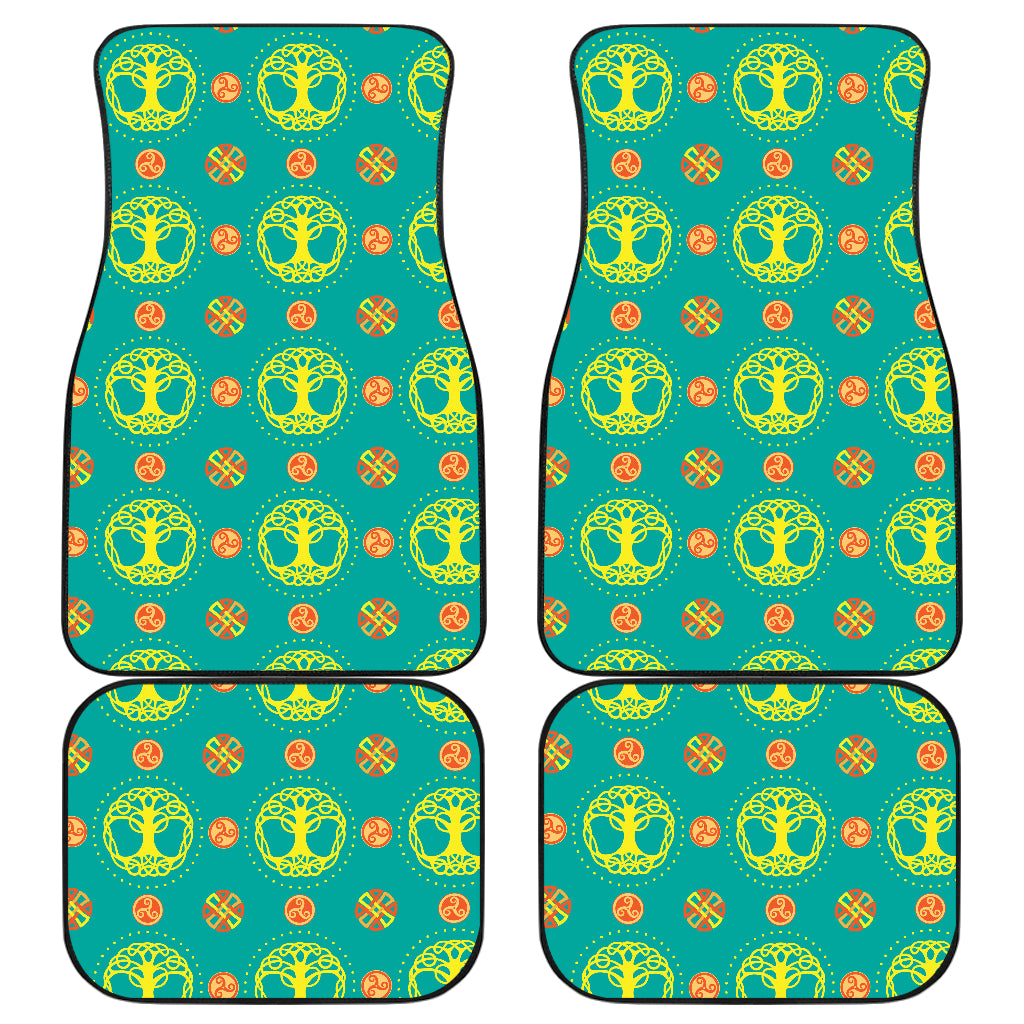 Celtic Tree of Life Print Pattern Car Floor Mats Front Back