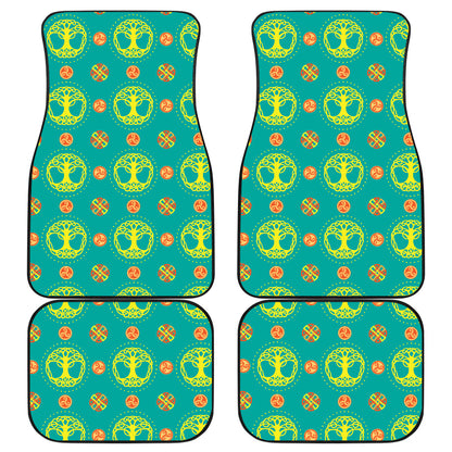 Celtic Tree of Life Print Pattern Car Floor Mats Front Back