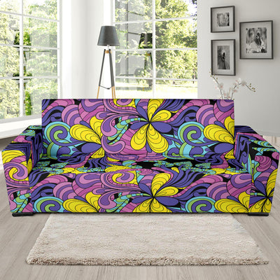 Psychedelic Pattern Print Design A04 Sofa Slipcover