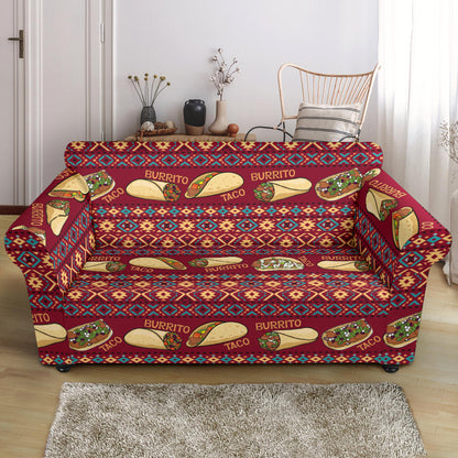 Burrito Taco Print Design LKS302 Loveseat Couch Slipcover