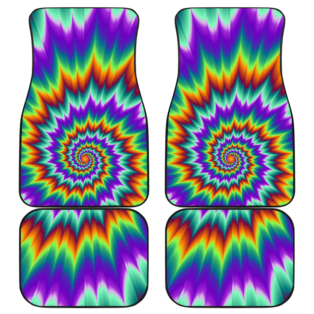 Optical illusion Pulsing fiery spirals Car Floor Mats Front Back