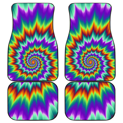 Optical illusion Pulsing fiery spirals Car Floor Mats Front Back