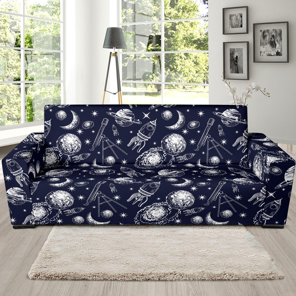 Space Rocket Print Design LKS301 Sofa Slipcover