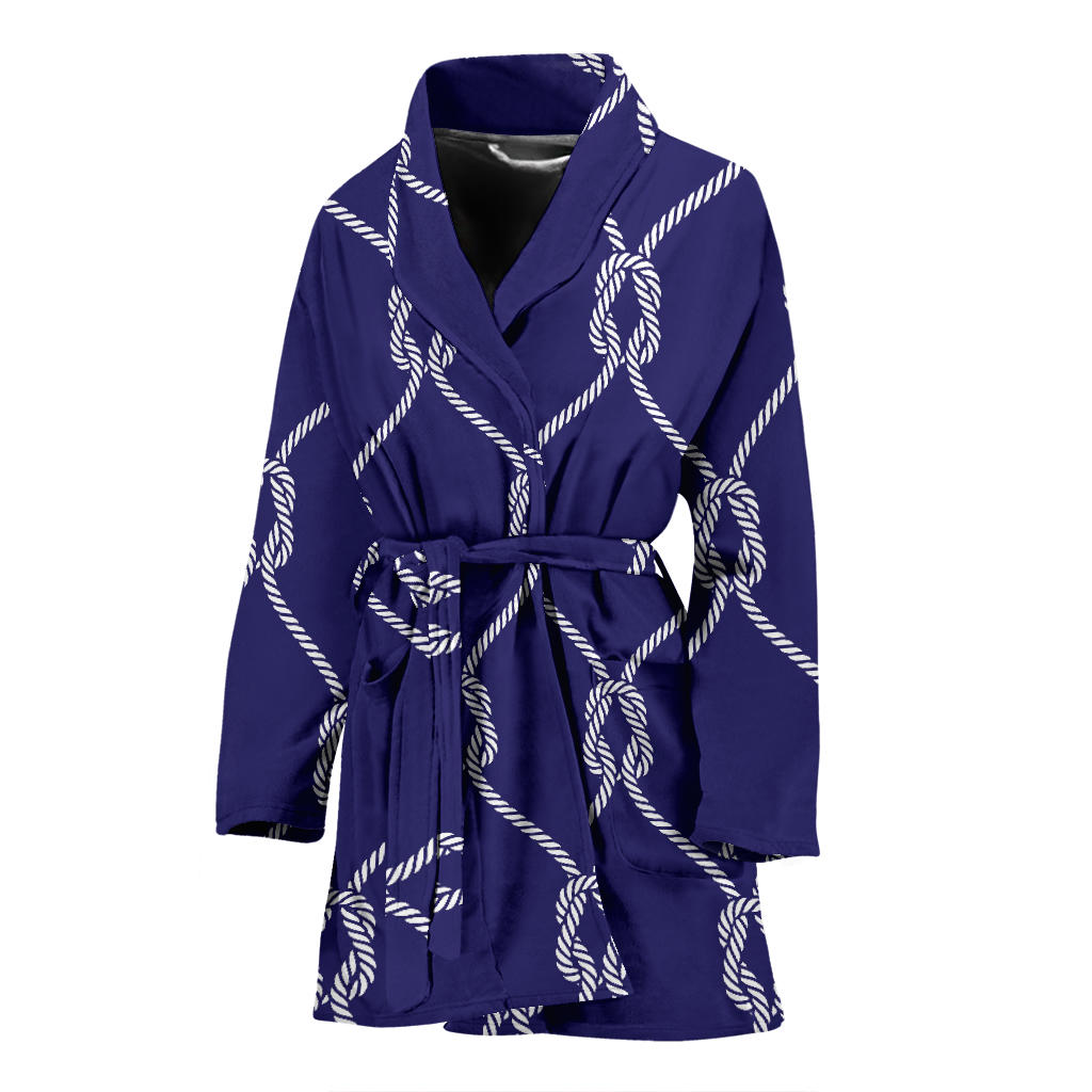 Rope Pattern Print Design A03 Women Bathrobe