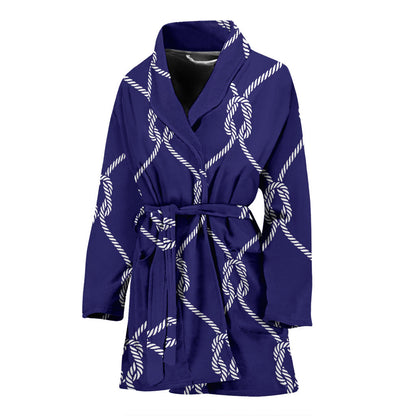 Rope Pattern Print Design A03 Women Bathrobe