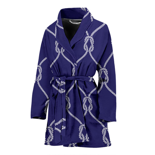 Rope Pattern Print Design A03 Women Bathrobe