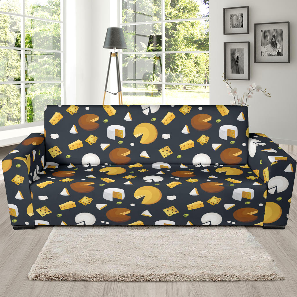 Cheese Pattern Print Design 03 Sofa Slipcover