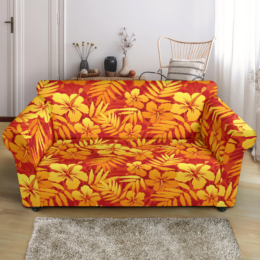 Hibiscus Summer Print Design LKS302 Loveseat Couch Slipcover