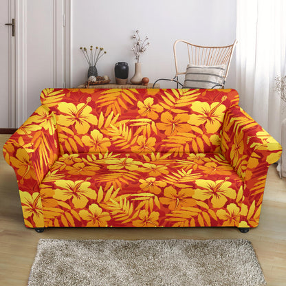 Hibiscus Summer Print Design LKS302 Loveseat Couch Slipcover