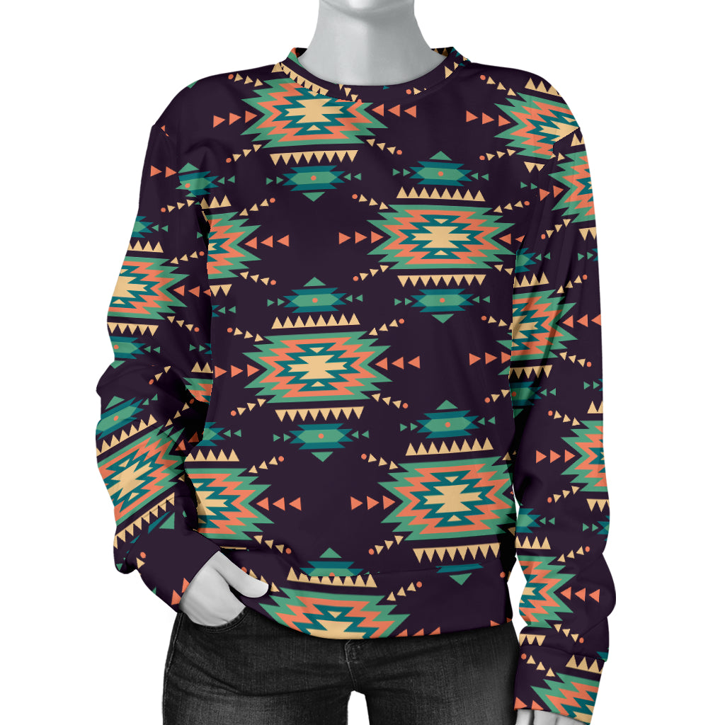 Navajo Geometric Style Print Pattern Women Long Sleeve Sweatshirt
